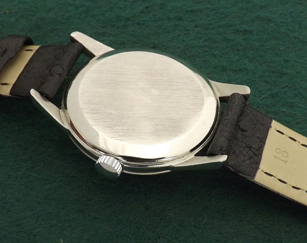 Omega stainless steel gentleman's wristwatch, circa 1962, case ref. 14391-61, the circular black - Image 2 of 2