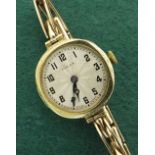 (3700229-3-A) Rolex 9ct lady's dress watch, import hallmarks for Glasgow 1930, engine turned