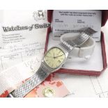 Omega De Ville Quartz stainless steel gentleman's bracelet watch, circa 1981, ref. ST3920006, no.