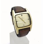 Eterna-Matic 2002 curved gold plated gentleman's wristwatch, ref. 633.2016.25, the gilded dial