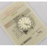 Omega Geneve stainless steel gentleman's wristwatch, circa 1958/59, silvered dial with baton markers