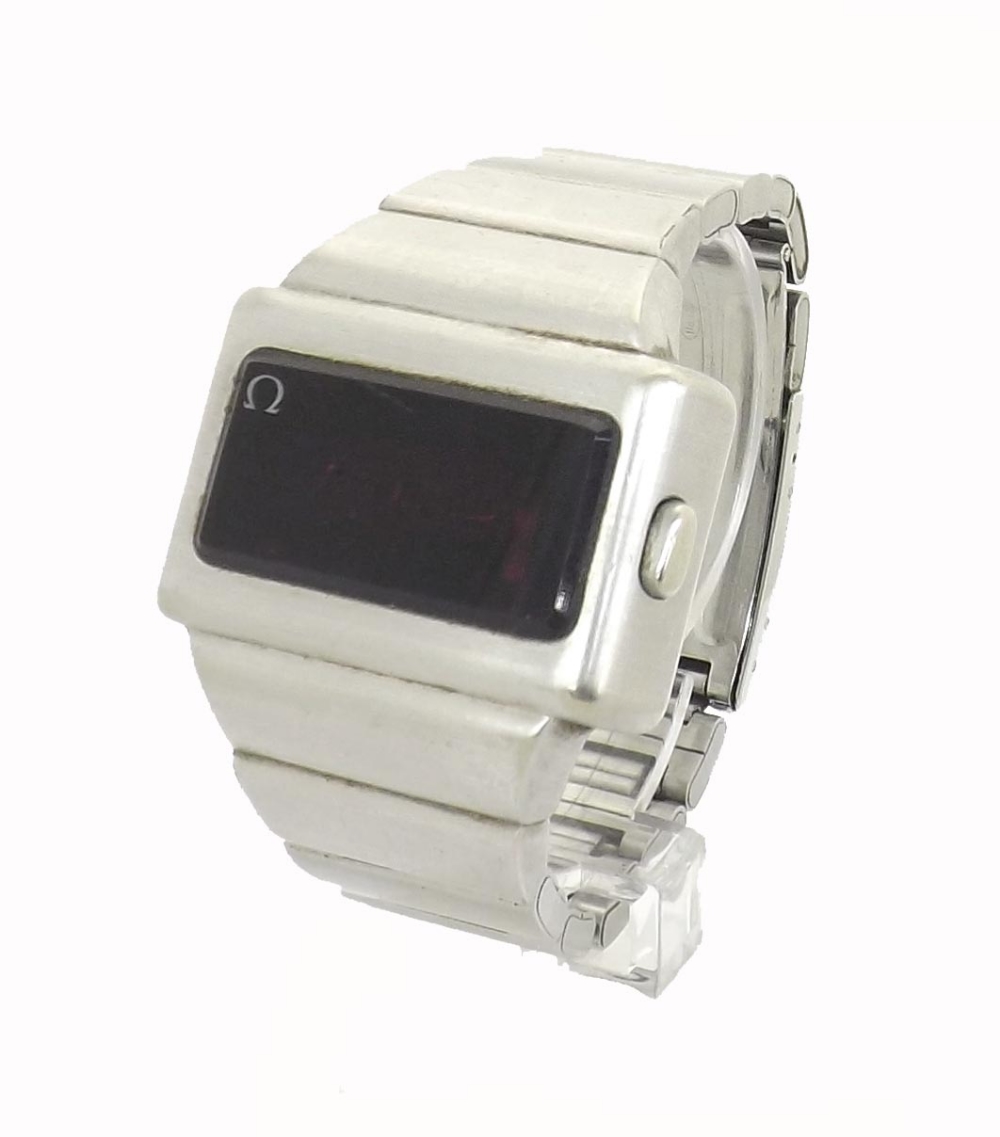 Omega Time Computer LED 1970s stainless steel gentleman's bracelet watch, 41mm