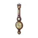 Mahogany five glass wheel barometer, signed S. Heilbuth, Limehouse Hole, London, the principal 8"