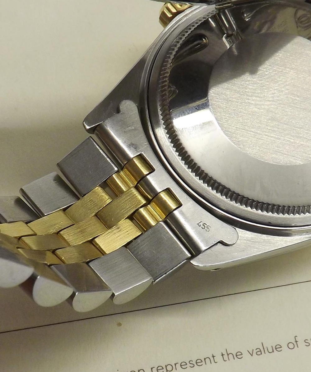 Rolex Oyster Perpetual Datejust gold and stainless steel gentleman's bracelet watch, ref. 16013, no. - Image 4 of 7