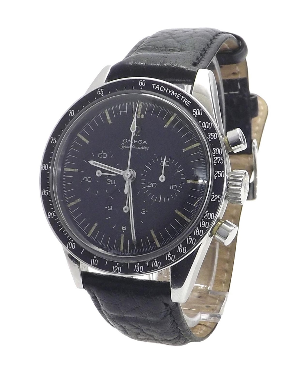 Good Omega Speedmaster chronograph stainless steel gentleman's wristwatch, circa 1966, ref. ST 105
