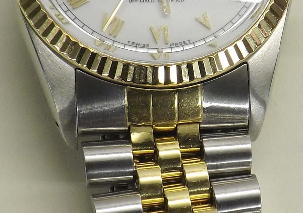 Rolex Oyster Perpetual Datejust gold and stainless steel gentleman's bracelet watch, ref. 16013, no. - Image 6 of 7