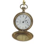 Elgin gold plated lever hunter fob watch, circa 1902, the signed 15 jewel movement with safety