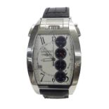 Eberhard & Co. Chrono 4 gentleman's stainless steel wristwatch, ref. 31047, silvered dial with