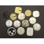 Selection of thirteen Omega vintage wristwatch dials; together with a Wakmann 'Panda' chronograph