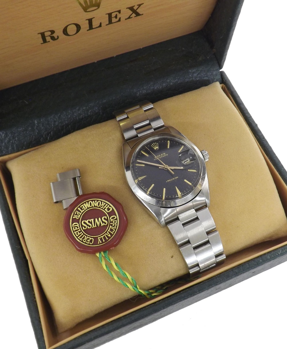 Rolex Oysterdate Precision stainless steel gentleman's bracelet watch, ref. 6694, no. 1266728, circa - Image 2 of 5