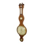 Large mahogany four glass banjo barometer, signed C. Somalvico, 41 Kirby Street, Hatton Garden,