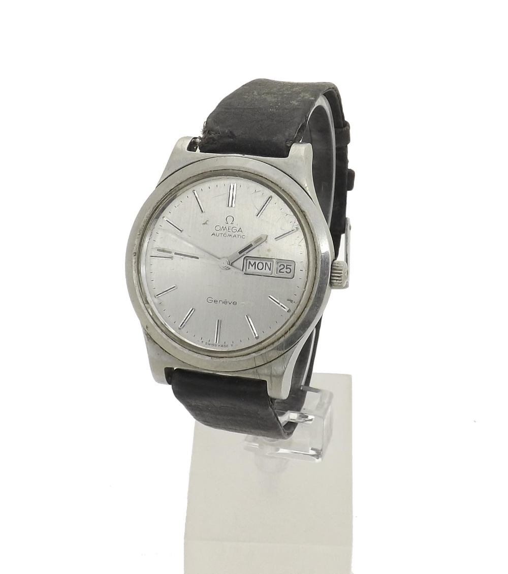 Omega Geneve automatic day/date stainless steel gentleman's wristwatch, circa 1975/76, ref. 166