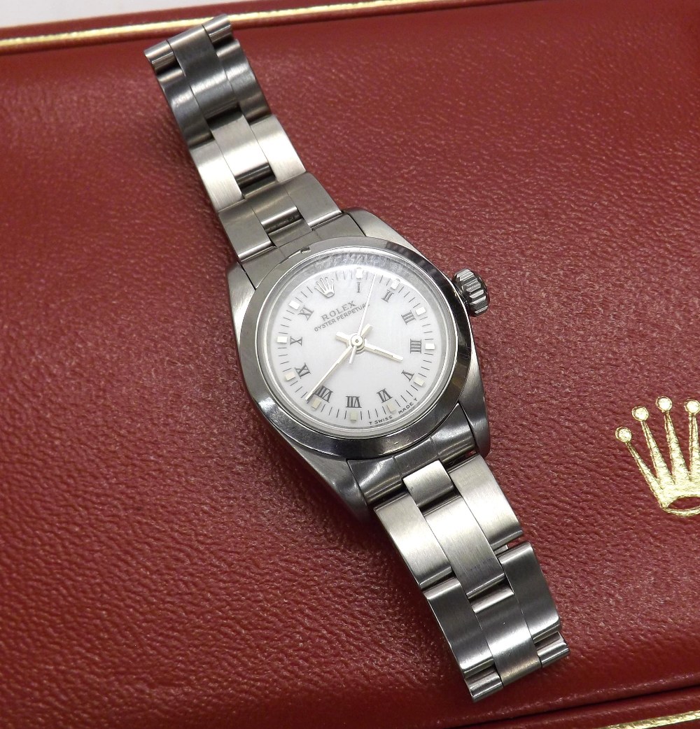 Rolex Oyster Perpetual lady's stainless steel bracelet watch, ref. 67180, no. T808xxx, circa 1996, - Image 2 of 6