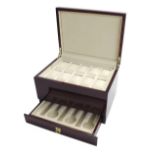 Mahogany twenty-six watch collection case with outer cardboard sleeve, ref. WC365W, no. 1631, the