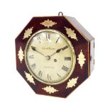 Scottish rosewood single fusee 8" convex wall dial clock signed Robert Burns, Melrose, within an