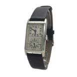 Rivana stainless steel 'Doctors Watch', signed rectangular silvered dial with Arabic numerals and