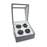 Rapport electronic four watch winder display case, with power cable