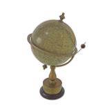 Interesting French globe clock bearing the retail label of Ruddiman Johnston & Co Limited of London,