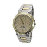 Baume & Mercier Riviera Calendar 18k and stainless steel gentleman's bracelet watch, ref. 6131.