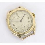 Rolex Precision 9ct gentleman's wristwatch head, circular silvered dial with quarter Roman numerals,