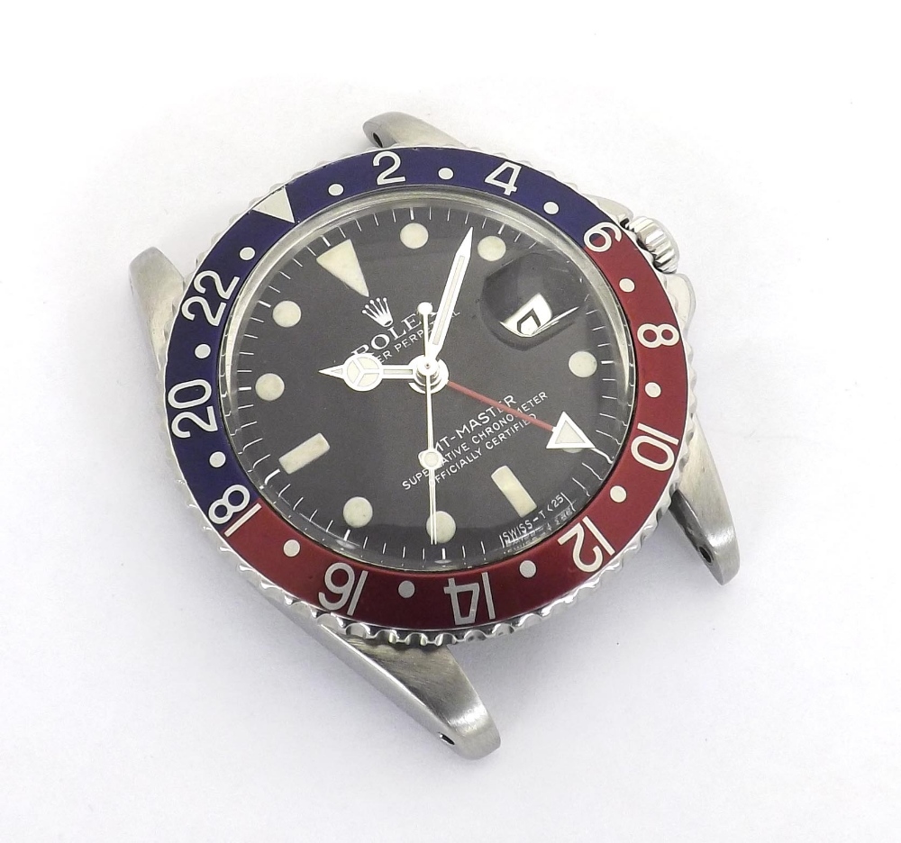 Rare Rolex Oyster Perpetual GMT-Master 'Cornino' pointed crown guards stainless steel gentleman's