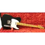 1974 Fender Telecaster electric guitar, made in USA, ser. no. 594663, black finish with various