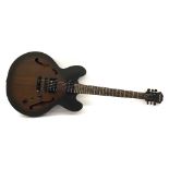 Epiphone Dot Studio hollow body electric guitar, ser. no. 10011500891, walnut burst finish,