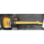 Mid 1980s Fender Telecaster electric guitar, made in Japan, ser. no. A065550, two-tone sunburst