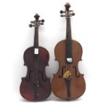 Early 20th century French violin, 14 5/16", 36.40cm; also a French Medio Fino three-quarter size