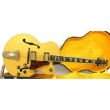1970s Aria Pro II PE180N archtop electric guitar, made in Japan, ser. no. 7910080, natural finish,