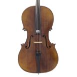 Good contemporary English violoncello of the William Piper School, labelled Completely Hand Made