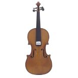 Early 20th century French three-quarter size violin, 13 1/4", 33.70cm