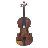 Interesting French violin circa 1870, 14 1/8", 35.90cm (at fault)