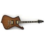 Ibanez Iceman electric guitar, made in China, ser. no. 4L150400484, natural walnut finish, electrics