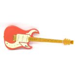 Burns Club series Marquee electric guitar, ser. no. 2002127, salmon pink finish, electrics appear to