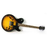 Gordon Smith hollow body electric guitar, ser. no. 01236, sunburst finish with various