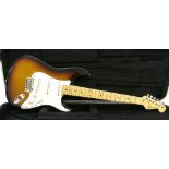 Early 1990 Fender Stratocaster electric guitar, made in USA, ser. no. N1018613, sunburst finish with