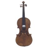 Early 20th century violin labelled Carlo Bergonzi..., 14 3/16", 36cm