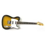 Fernandes Telecaster style electric guitar, ser. no. L117942, two-tone tobacco sunburst finish