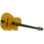 1943 Selmer Maccaferri Petite Bouche Gypsy Jazz acoustic guitar, no. 589, the open peg box with