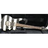 Maverick F1 electric guitar, ser. no. F-100539, zebra stripe finish with minor surface marks,