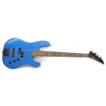1980s Charvel by Jackson/Charvel 2B bass guitar, made in Japan, ser. no. 292904, metallic blue