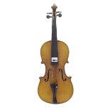 Three-quarter size Stradivari copy violin, 13 5/16", 35.40cm