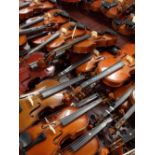 *Very large quantity of Chinese and Eastern European student quality violins of various sizes,
