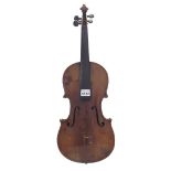 19th century German violin bearing the repairer's label of P. Meinel..., 14 3/16", 36cm