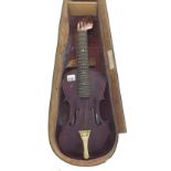 Interesting and unusual Anglo-German zither-violin by and labelled Curt Schulz, Zitherist to H.R.