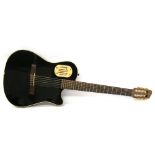 Early 1990s Godin Acoustiaclassic guitar, ser. no. 20776, black finish with some minor