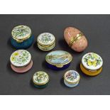 Collection of eight modern trinket/pill boxes (8)