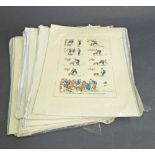 D.L. Ghilchip - collection of vintage colour cartoon prints to include 'The Will to Conquer', 'Mr