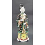 Chinese porcelain figure of a standing robed lady, 18" high